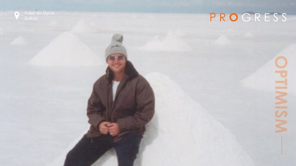 Alex Gambotto on site at Salar De Uyuni in Bolivia.