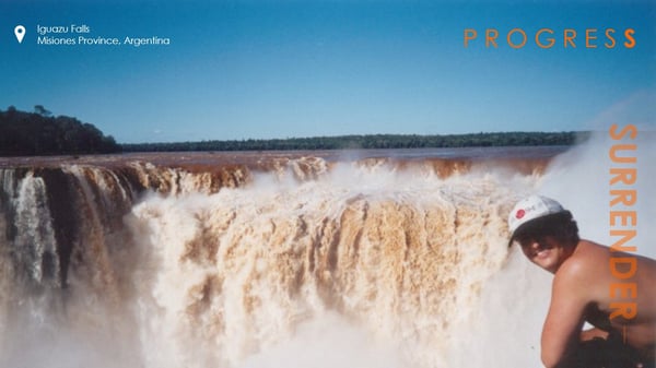 Alex Gambotto at Iguazu Falls in Argentina.
